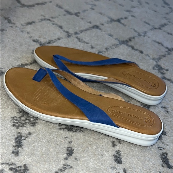 Corso Como Blue and Brown Sandals with Suede Straps - Picture 3 of 3